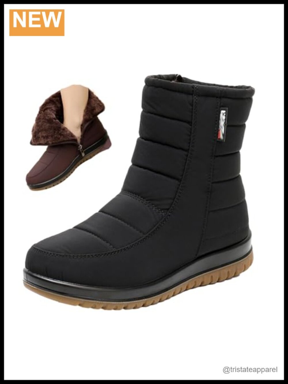 Women's Waterproof Snow Boots Faux Fur Lined Non-Slip Winter Ankle Booties